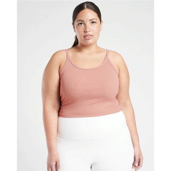 Athleta Tops - Athleta NEW Women Active Tank Top Twist Back Pink Rib Knit Size 1X Sleeveless